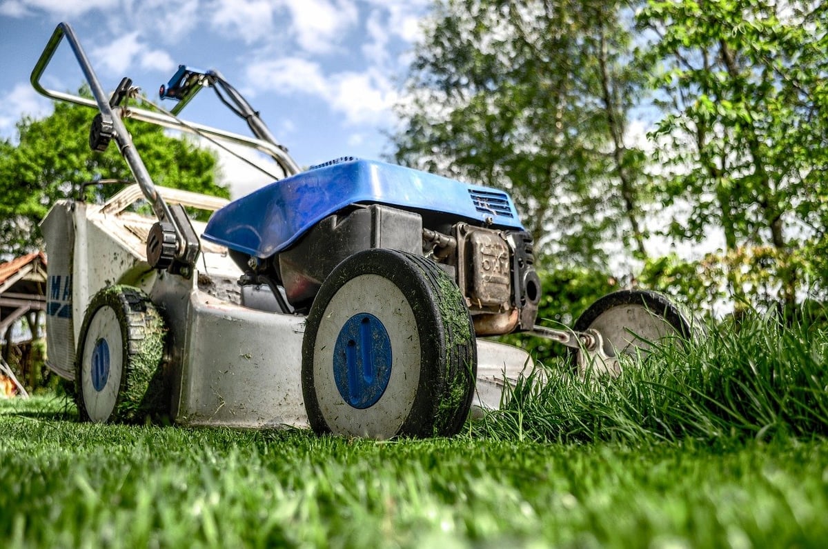 lawn mower in grass