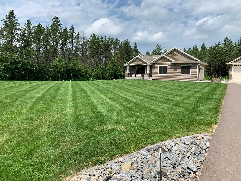 Healthy lawn with lawn care in Wisconsin