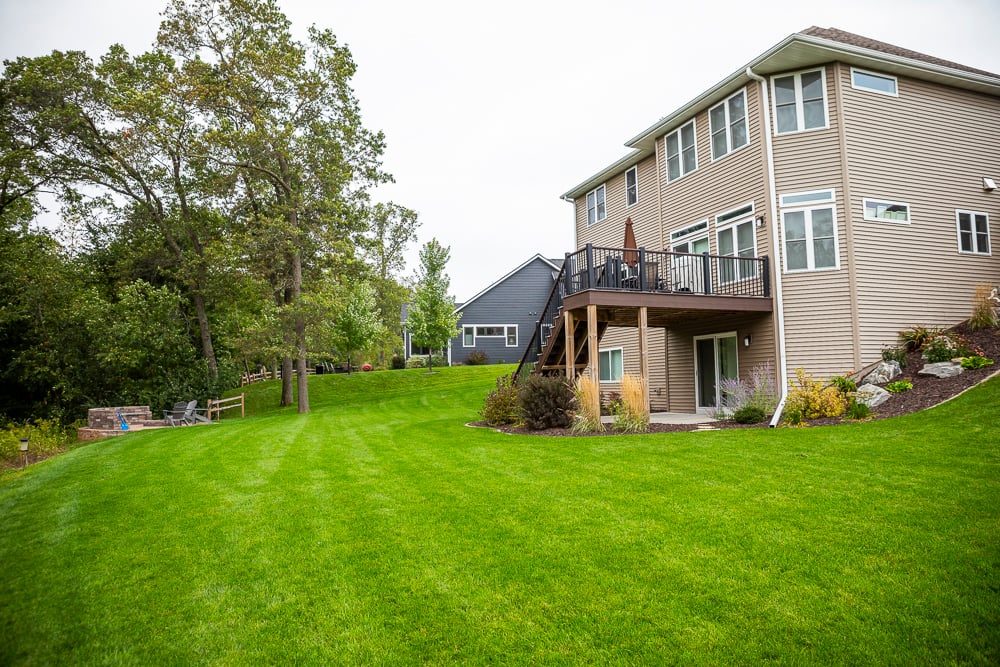 healthy lawn that has been aerated