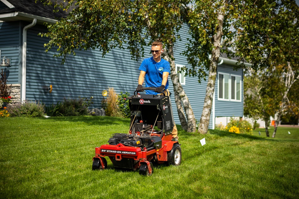 professional lawn aeration to get rid of lawn disease