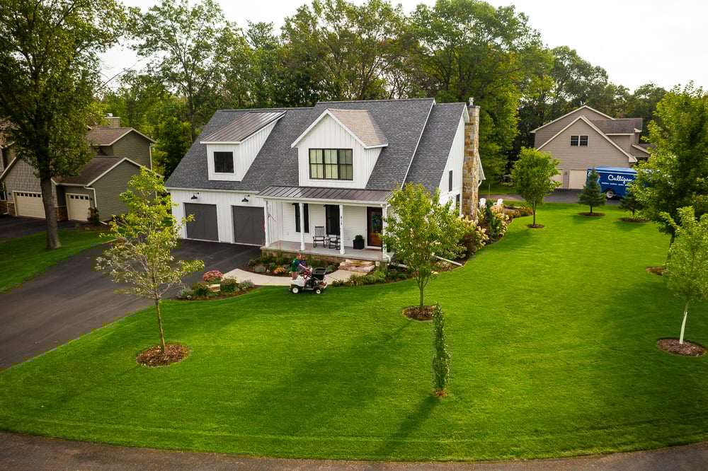 Lush green lawn in Wisconsin