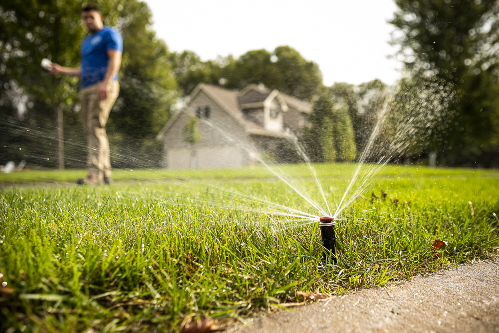 lawn sprinkler needing repair