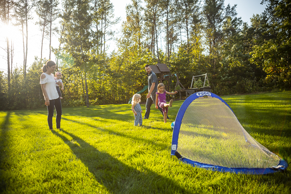 healthy green grass and children