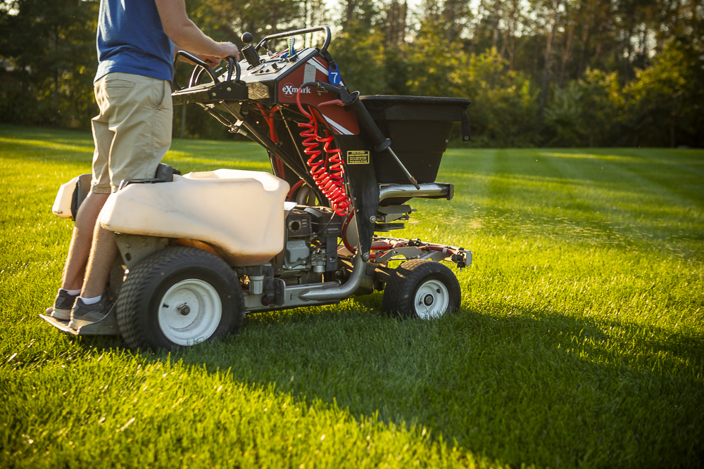 lime treatment application to lawn